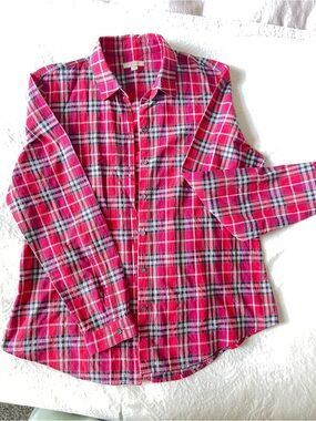 Burberry Vintage Red Plaid Button-Up Shirt